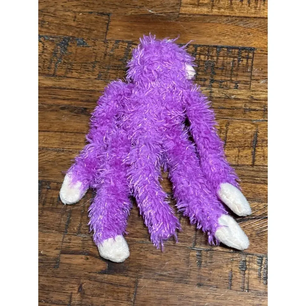 City Monkey Purple Plush With Clip Fuzzy 8”